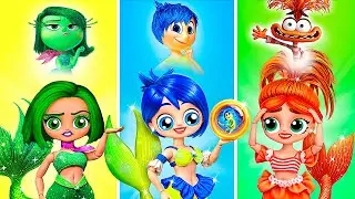 ¡Intensa-Mente 2! ¡Alegría, Desagrado y Ansiedad se convirtieron en sirenas! 32 DIY para LOL OMG