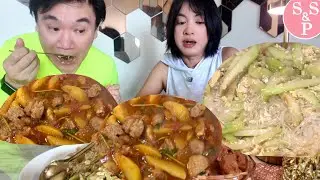 ဝက်အာလူးငပိချက် Pork with potatoes