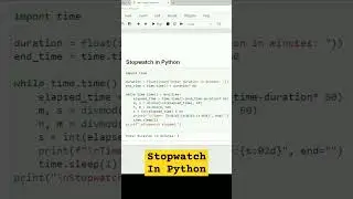 Stopwatch in Python # #python #coding #softwaredevelopment #pythonprojects #trending #shorts#chatgpt