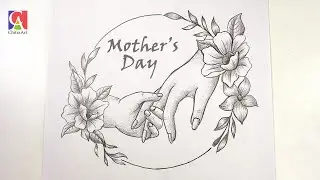 Beautiful Mother's Day Drawing Easy Step By Step for Beginners | Flowers Pencil Sketch