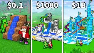 From POOR to RICH: Mikey and JJ Water Slide Challenge in Minecraft - Maizen