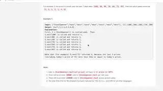 May Leetcoding Challenge - Day 19 - Online Stock Span (C++) with explanation