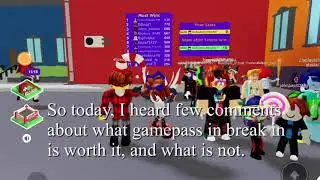 Review of all the gamepass in roblox break in (Roblox Break in) Includes swat game pass
