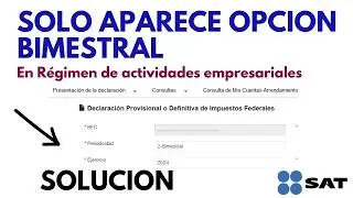 Aparece solo OPCION BIMESTRAL al presentar declaración mensual SAT 2024
