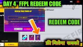 FFPL dream team redeem code | FFPL Day 4 Redeem Code