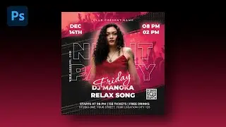 How to Make Night Party Flyer / Poster In Adobe Photoshop