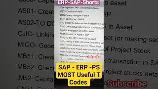 ERP Most Useful T codes SAP Useful T Code ERP Command II WBS and Project #shorts #sapMM #saphana