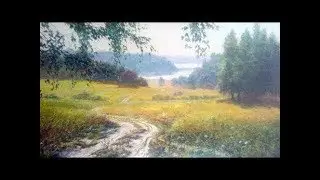 Русский пейзаж маслом на холсте. Сделанно в Губкине, Россия!