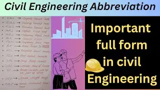 Important full form in civil engineering//Civil Engineering Abbreviation