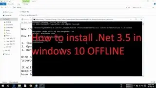 How to install .Net3.5 in Windows 10 OFFLINE