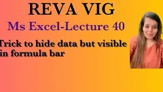 Ms Excel Lecture 40 | Trick to hide data but will be visible in formula bar when you click on cell