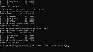 Mysql 'select', 'in' and' between'