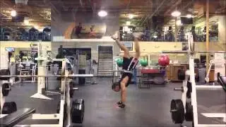 Hand Stand in the gym. Motivation for workout, NEVER GIVE UP.