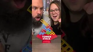 HOW Did She Do That?! Come Play Tower Stack With Us! #boardgames #couple #fun