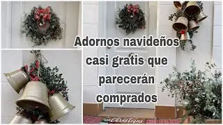 Corona navideña sin gastar que parecerá comprada /  manualidades navideñas para decorar la puerta