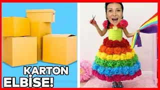 KARTONDAN ELBİSE YAPTIM KÜLKEDİSİ OLDUM OUR GENERATION KIYAFET DOLABI VE KUAFÖR GÜNÜ Dobişko Tv