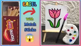 DIY Mini Easel with match sticks 💕😍🌈 | @ankitas_art_hack | #youtube #diy #diycrafts