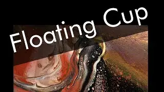 Brown Gold Acrylic Pour Painting - Floating Cup Technique