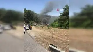 Yolcu otobüsü cayır cayır yandı
