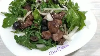 Salad with CHICKEN LIVER and ARUCOLA - delicious!!!