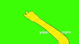 Cartoon Yellow Arm Reach Animation Green Screen | FX Element