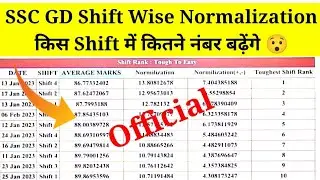 SSC GD 2023 Shift Wise Normalization 🔥 | SSC GD Shift Wise Normalization Marks |