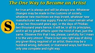 The One Way to Became an Artist - English Listening @ Speaking