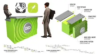 Parametric Script Reception Desk Radial Design Using Grasshopper + Rhino 3D #grasshopper #parametric