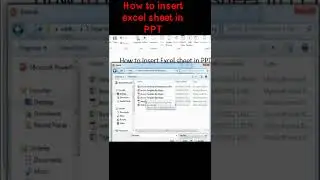 How to insert excel sheet in ppt