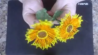 Гайлардия из бисера.  Мастер - класс. Бисероплетение.