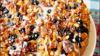 Juda mazali olmali yongʻoqli va magizli pirog. Пирог с яблоком, изюмом и орехами.