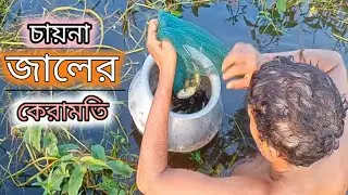 ডাকাতিয়া বিলে চায়না জালের কেরামতি || Net fishing