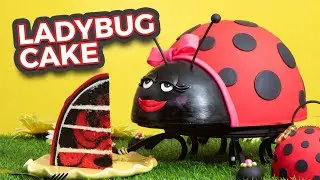 Ladybug CAKE! | Red & Black Marble Cake | How To Cake It