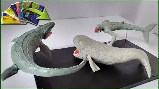 BATTLE BETWEEN THE BLOOP, NINGEN AND MOSASAURUS WITH CLAY/PLASTILINA.