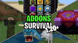 Los 5 mejores MODS SURVIVAL para Minecraft BEDROCK 1.20 🌸😱