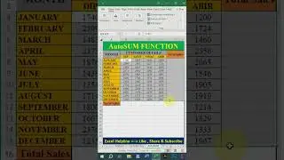 Ms excel interview question || Use autosum function in excel #learnexcel #excelshorts #shorts