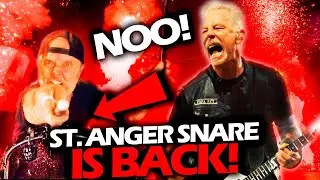 JAMES HETFIELD REACTION WHEN LARS ULRICH PLAYS WITH ST. ANGER SNARE LIVE (2023) 