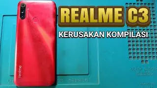 Realme c3 kerusakan kompilasi [ganti flex on/off,tombol on/off,jumper vus batterai] bongkar kesing
