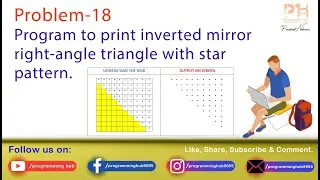 Program to print inverted mirror right-angle triangle with star pattern. | @programmingpatterns