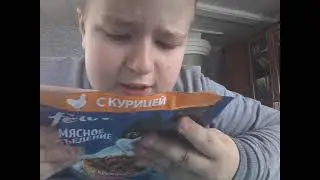 делаю обзор кошачьего корма феликс ,,попробовал кошачий корм с курицей,,