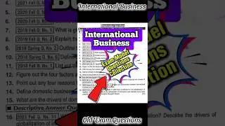 INTERNATIONAL BUSINESS Exam Model Questions Collection || Exam Preparation 2024 || IB Exam Paper