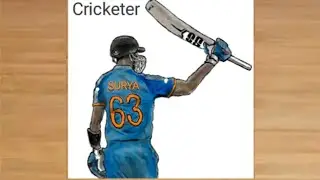 How to draw Cricketer (Suryakumar Yadav) | How to draw Cricketer Suryakumar Yadav | Suryakumar Yadav