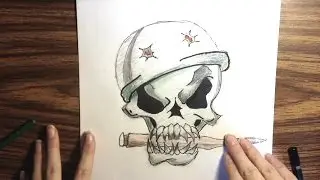 Happy Veterans Day | Army Skull Drawing