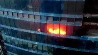 Пожар в Москва сити 31.08.2015. Башня "Федерация", восток