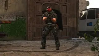 The first person to put a Riot Shield on their back 