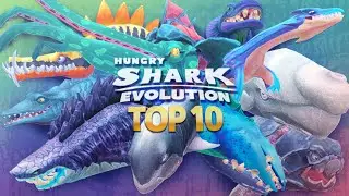 TOP 10 STRONGEST SHARKS in HUNGRY SHARK EVOLUTION [Round 1] Kraken Update