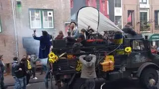 Rave party in Amsterdam streets