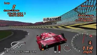Gran Turismo 2 Hot Laps High Speed Ring ( Toyota GT-One Race Car ) 45.961