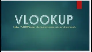 VLOOKUP function in Microsoft excel