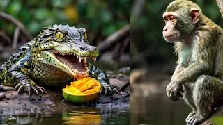 The Crocodile and Curious Monkey / मानगे आनी माकड काणी